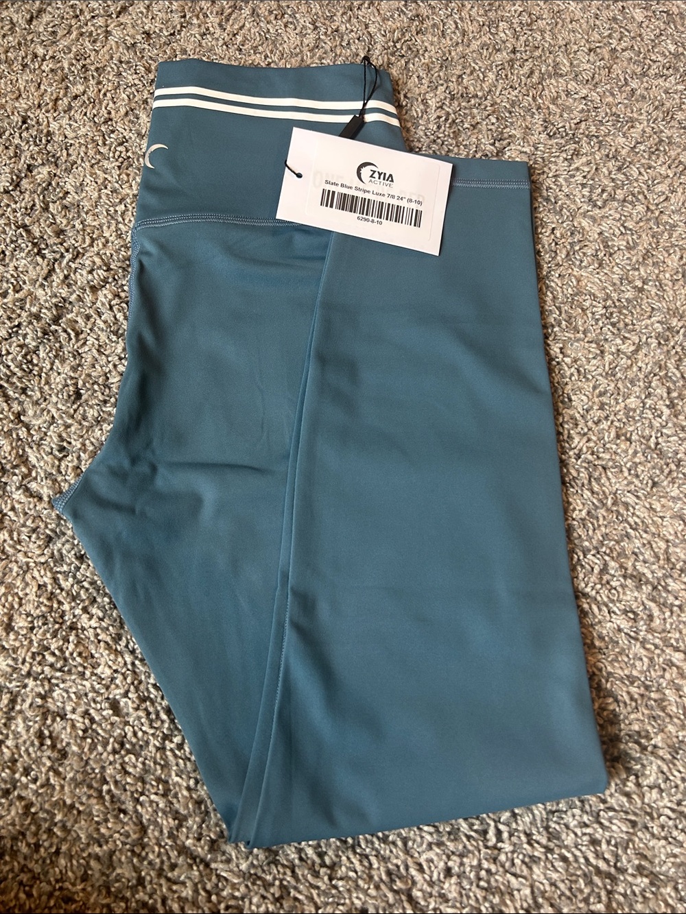 NWT Zyia Slate Blue Stripe Luxe 7/8 24” legging